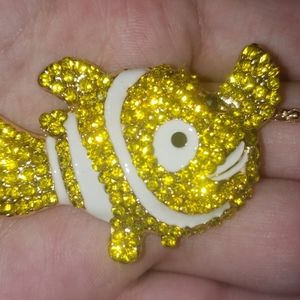 Betsey Johnson Yellow Fishy Necklace and Pin!